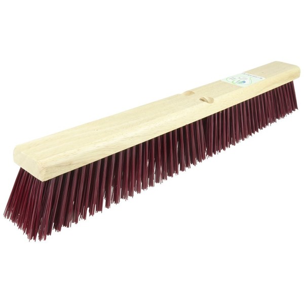 Weiler 24" Green Works Sweep Coarse Maroon Fill with Rubberwood Block 42357